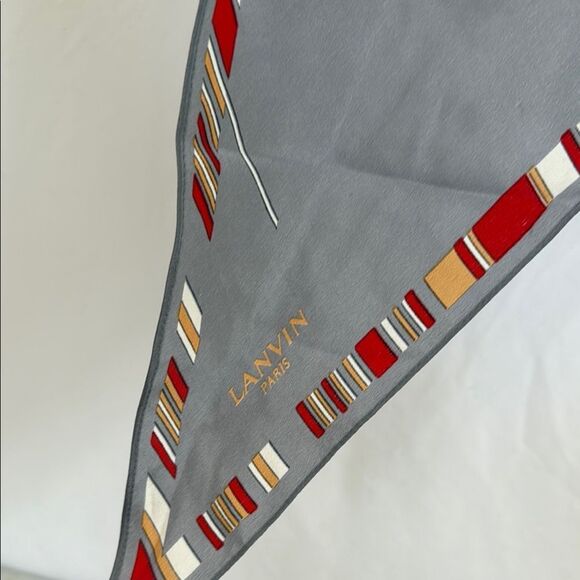 Vintage Lanvin Paris 100% silk scarf - Picture 2 of 4
